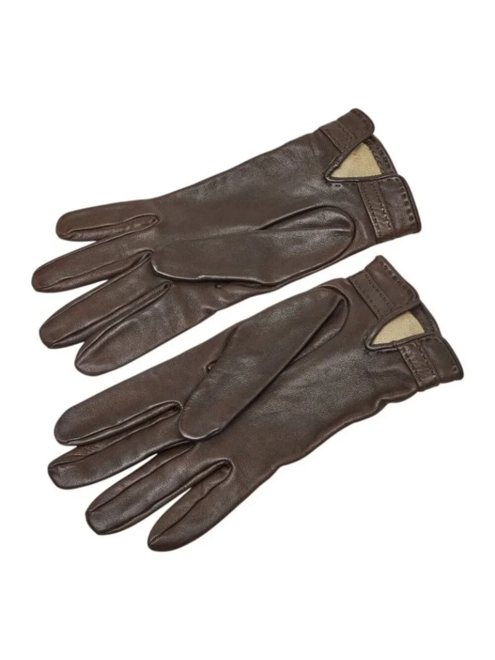 Hermes Chaine D'ancre Gloves 7.5 Brown Leather